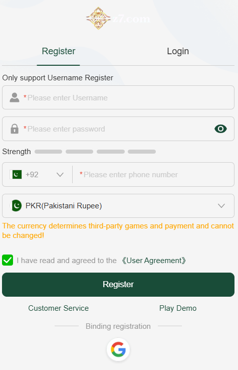 Z7 Game - Registration Pakistan